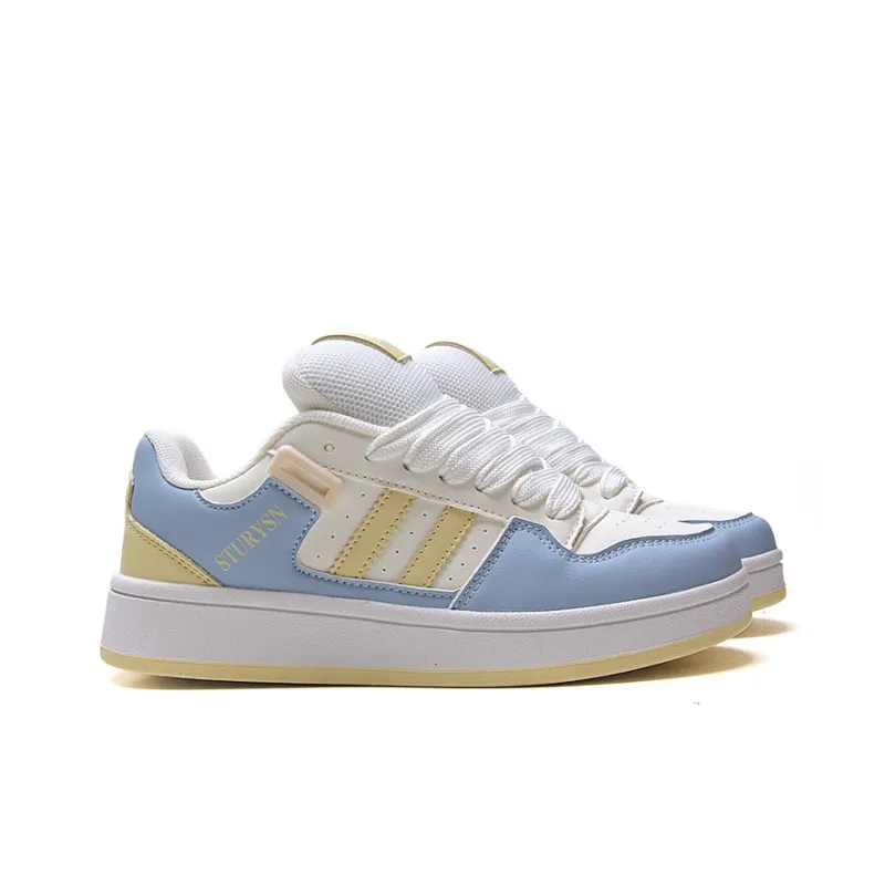 STUR YSN Low Top Skateboard Shoes Women's Egg Yellow Moon-2