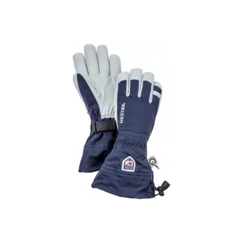 HESTRA Leather Knit Gloves Men's Marine Blue-0