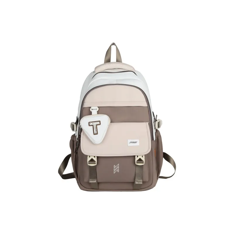 NOMK Nylon Carry Backpack Unisex Red/Green/Orange/Black/Dark Khaki/Light Khaki-14