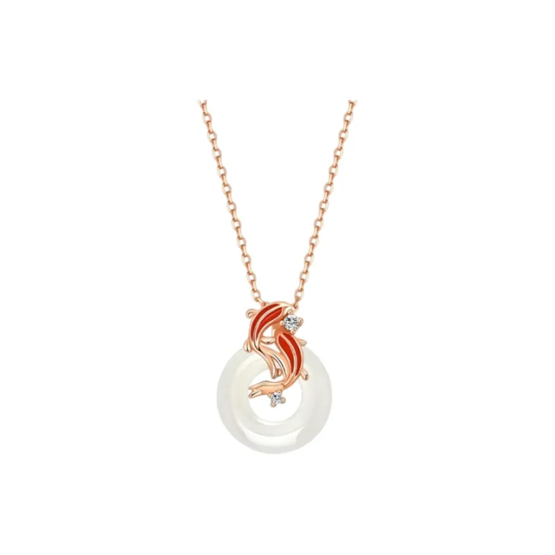 CHINA GOLD Hetian Jade Necklaces White Jade/Pale Greenish White Jade Women's-0