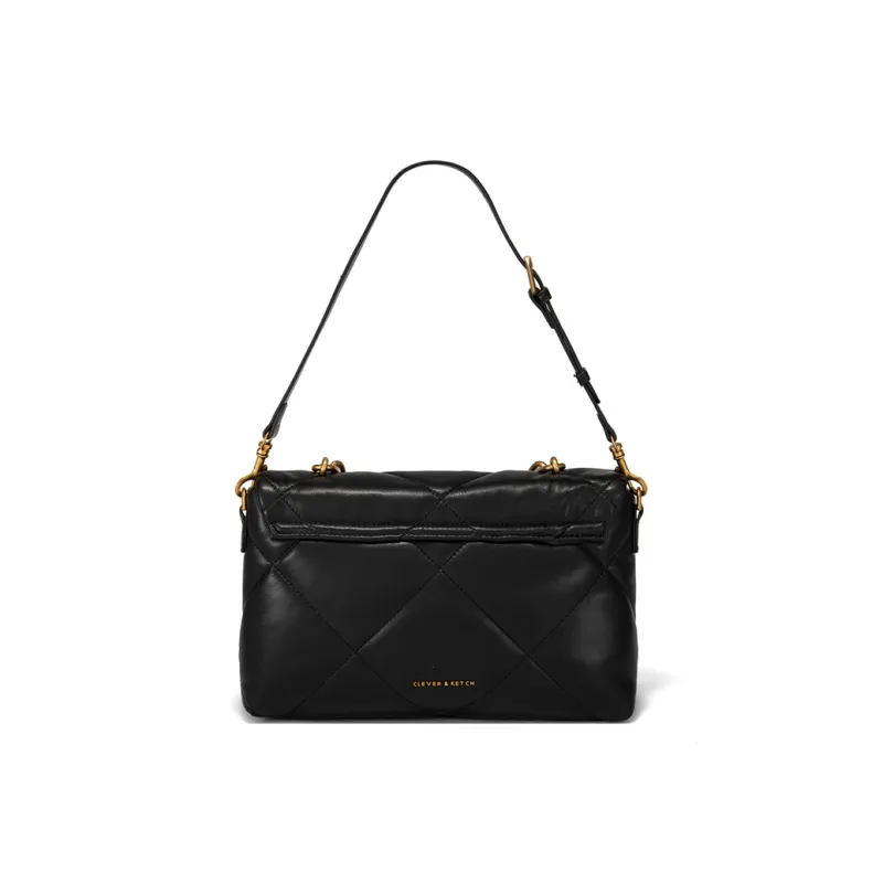 CLEVER& KETCH PU Shoulder Bag Shoulder Bag Medium Size Women's Coffee/Black/Ecru-5