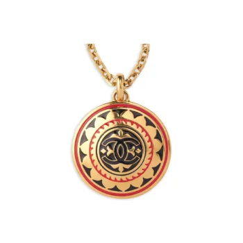 CHANEL 1980s Logo pendant Statement Necklace
