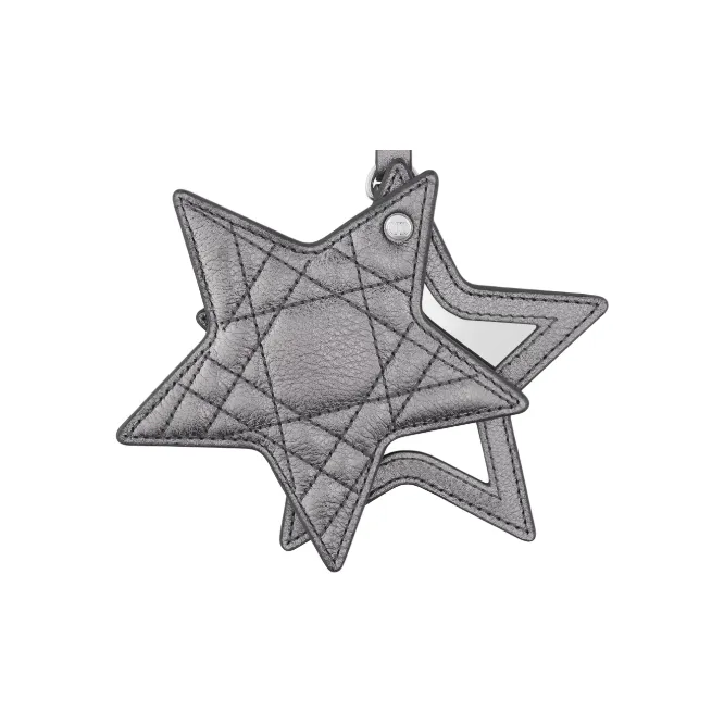 DIOR Calfskin Keychains Women's Silver Gray-2