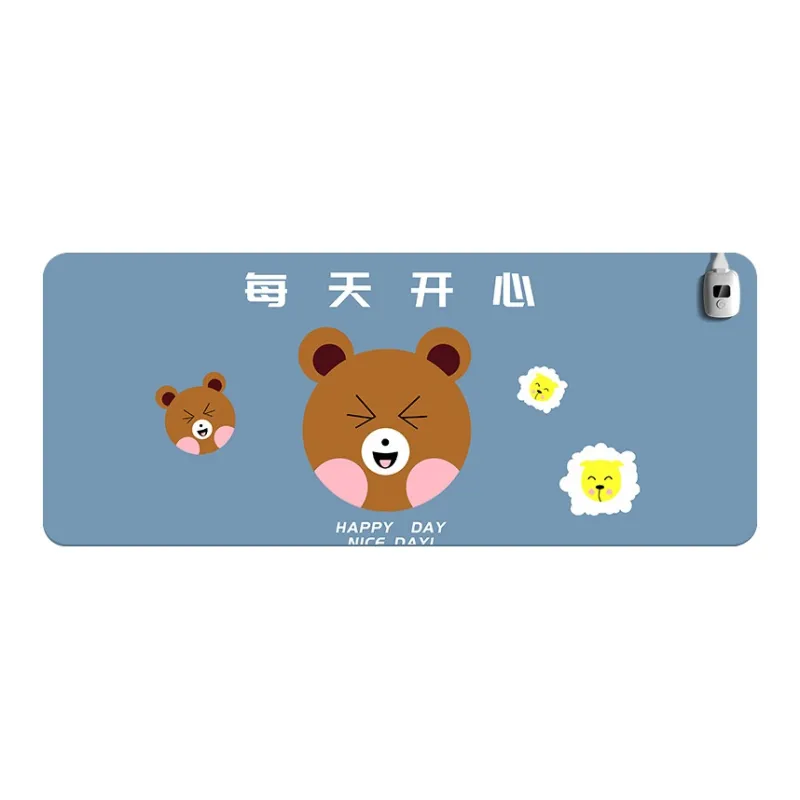 Vibrate Heated Desk Pad With Temperature Display, Large Size, Stain Resistant, Washable, Student Desk Warming Mouse Pad-5