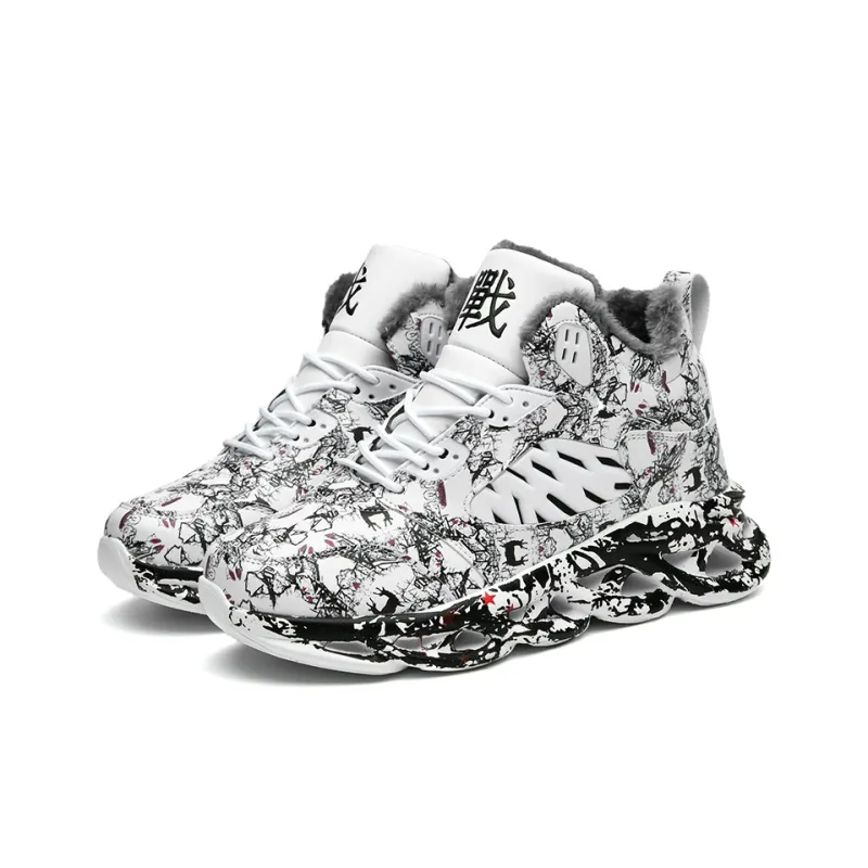 PNKE Anti-Slip And Wear-Resistant Lightweight Height Increasing Mid-Top Chunky Sneakers Men's-22