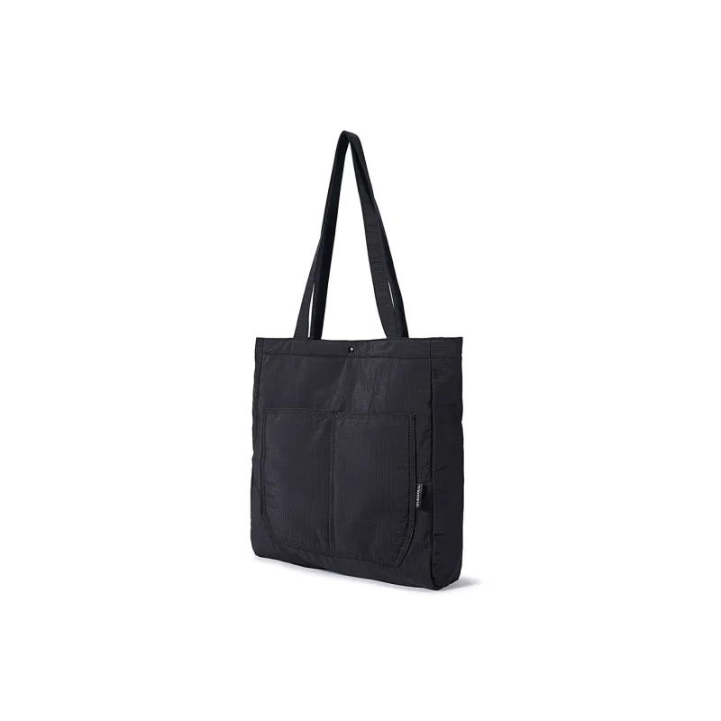 Dubaolu Diamond Pattern Dark Texture Fabric Shoulder Bag Tote Large Size Unisex Black/Apricot-4