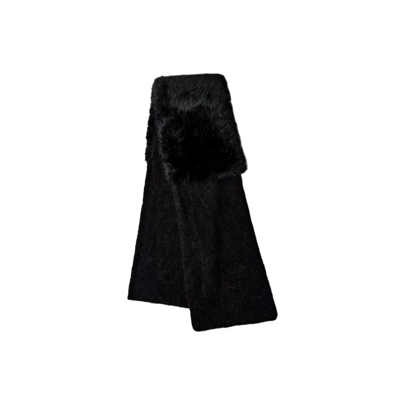 ZARA Alpaca Knit Scarves Women's Black-1