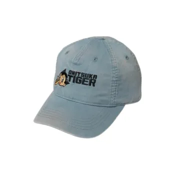 Onitsuka Tiger Cotton Baseball Caps Unisex Blue Gray