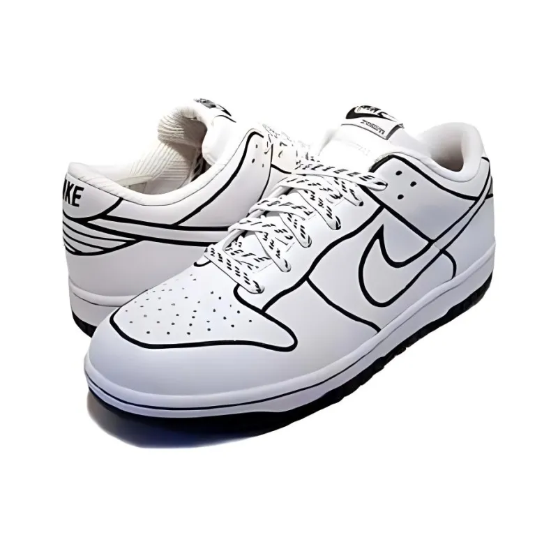 Nike Dunk Low 1 Piece White/White Black Women's-2