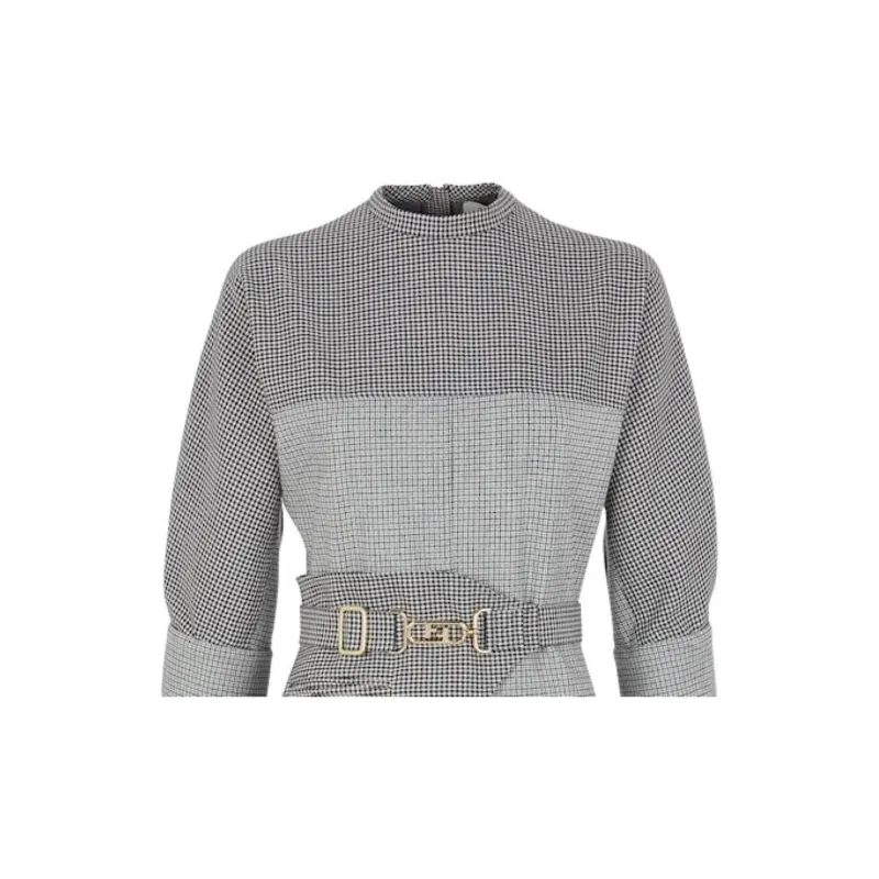 FENDI SS22 Long Sleeved Dresses Women's Gray-3