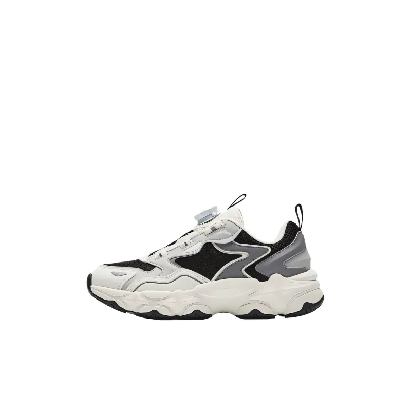 Antakids Anti Slip Wear Resistant Low Top Kids Lifestyle Shoes Black/Ivory White/Microchip Gray Teenagers-0
