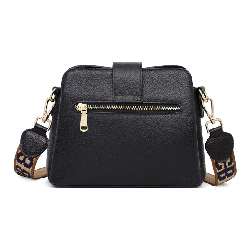 MILLIE'S Cow Leather Underarm Shoulder Bag, Crossbody Bag Women's Black-4