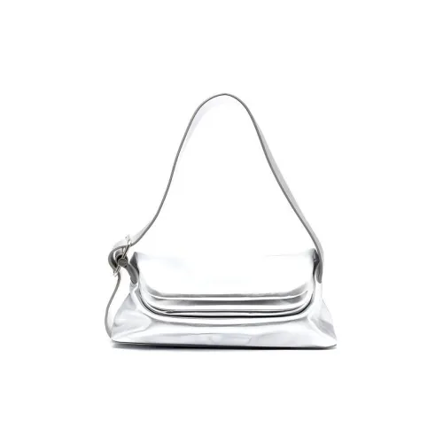 OSOI Cotton With Calfskin Handbag Shoulder Bag Regular Women's Silver