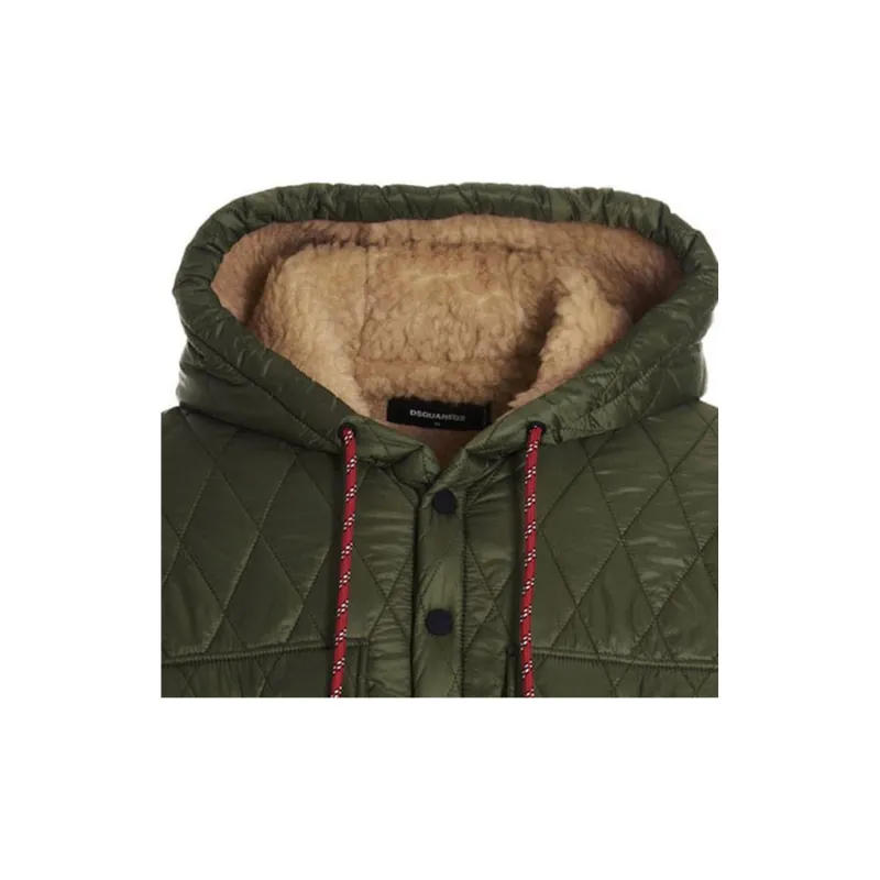 DSQUARED 2 Logo Patch Drawstring Hooded Jacket-5