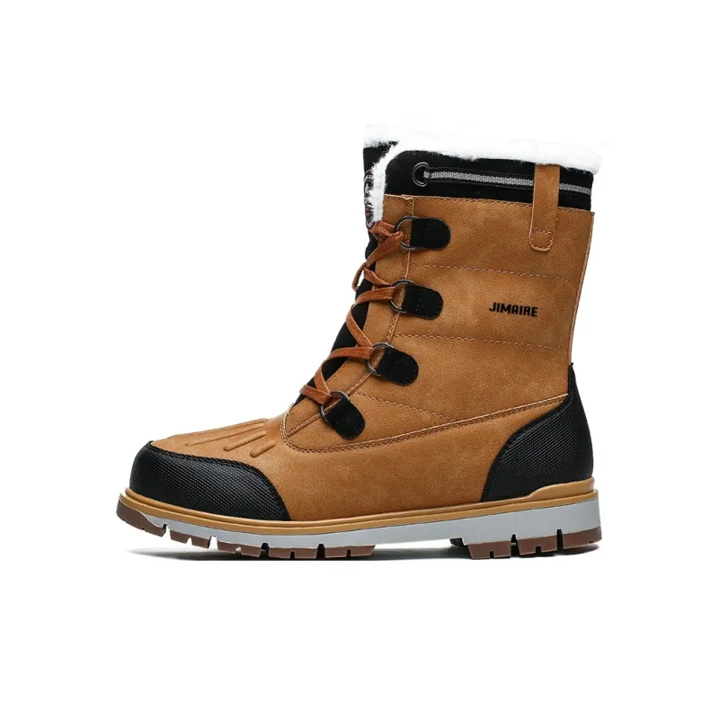 King Jinmai Cushioned Slip Resistant Crew Snow Boots Men's-7
