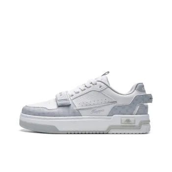 Kappa Anti Slip Wear Resistant Low Top Skateboard Shoes Unisex Classic White Shell Gray