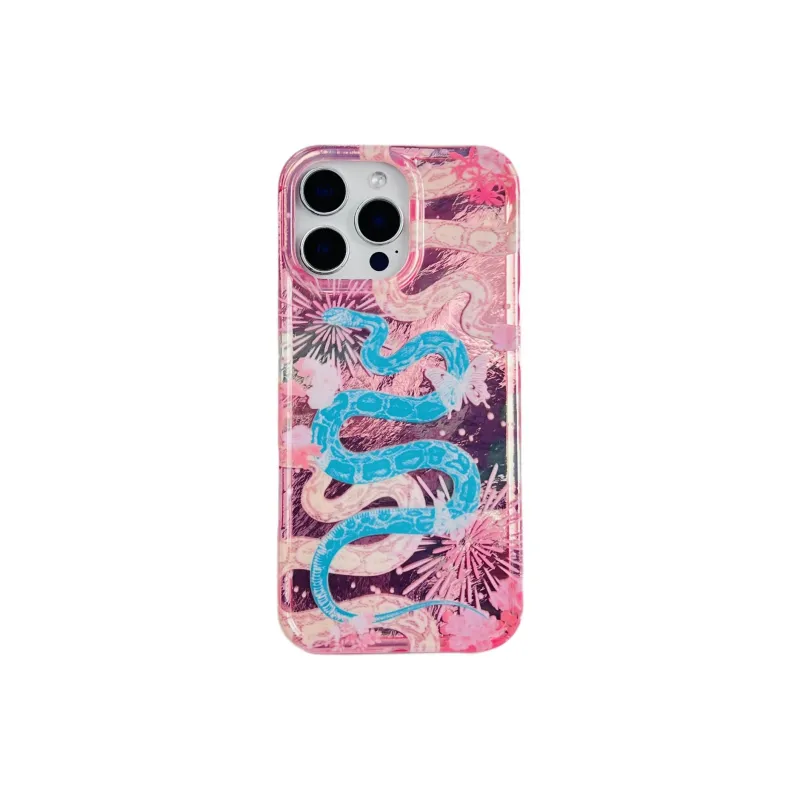 Wei Xin Acrylic Material Snake Year Charm Stand Phone Cases Compatible With IPhone 16/15 Pro Max/Apple 13/14 Pro/Max-4