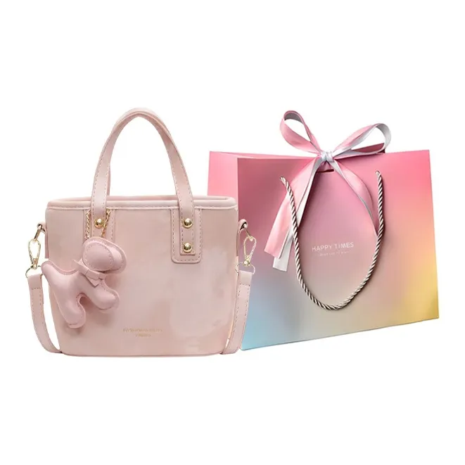 Yalu PU Handbag, Shoulder Bag Regular Women's Ecru/Black/Dark Brown/Pink-0