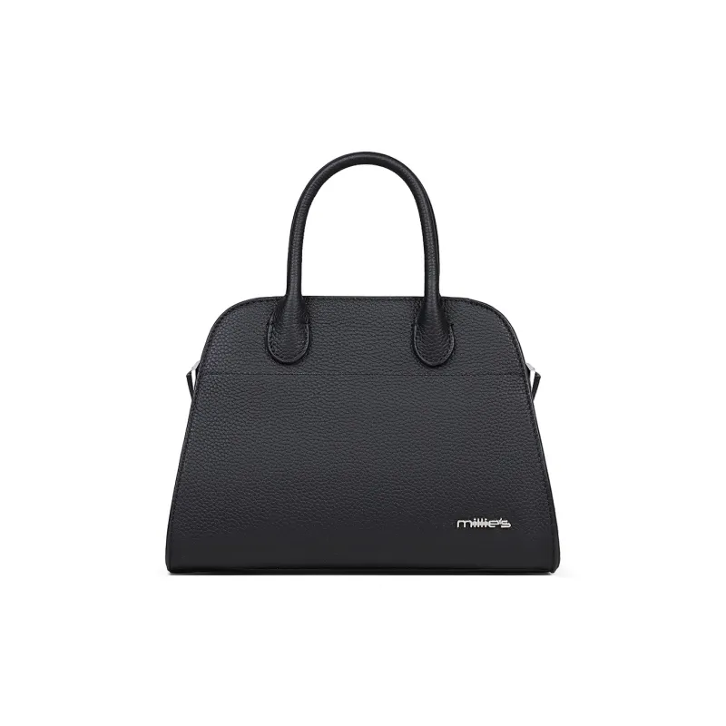 MILLIE'S Cow Leather Handbag, Shoulder Bag, Crossbody Bag, Tote Regular Women's Khaki/Black-8