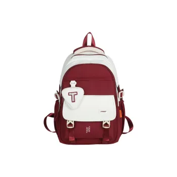 NOMK Nylon Carry Backpack Unisex Red/Green/Orange/Black/Dark Khaki/Light Khaki