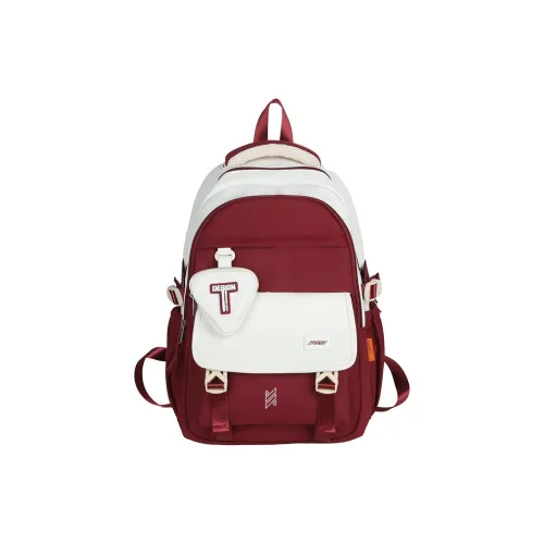 NOMK Nylon Carry Backpack Unisex Red/Green/Orange/Black/Dark Khaki/Light Khaki