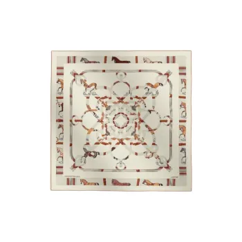 HERMES Cashmere Silk Scarves Women's Beige