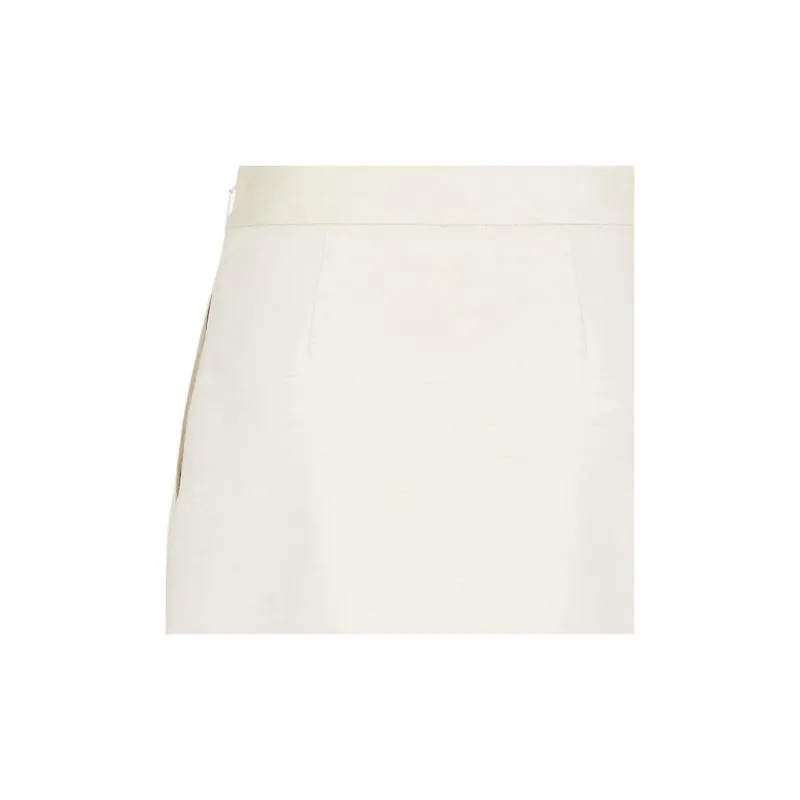 FENDI High Waist Satin Trim Mini Skirt-2