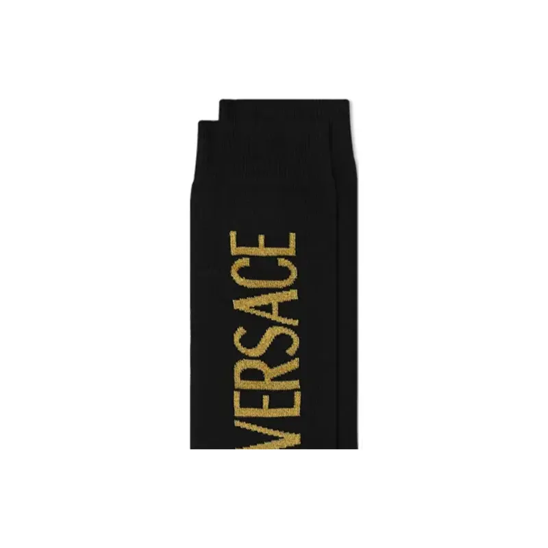VERSACE Knee-High Socks Men's 1 Pack Black-2
