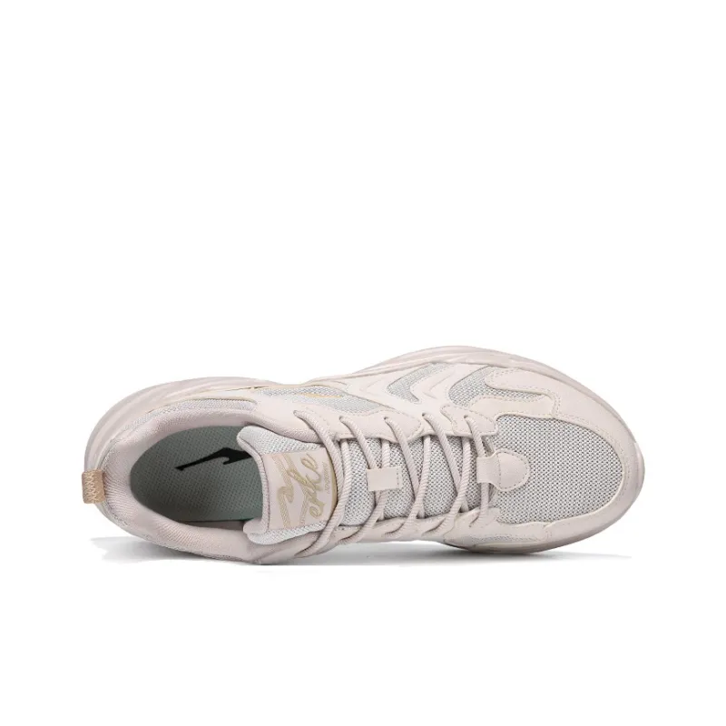 Erke Cushioned Slip Resistant Low Top Casual Running Shoes Men's Pink Brush Gray-3