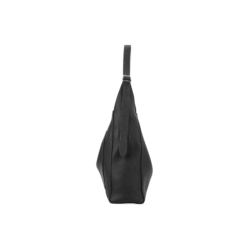 VENOF Top Grain Cow Leather Shoulder Bag Regular Women's Time Black/Elegant Coffee-3
