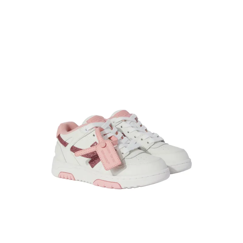 OFF WHITE Out Of Office Low Top Kids' Skateboarding Shoes White Pink Kids'-1