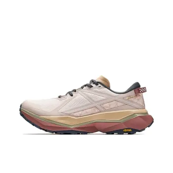 Anta Non slip Wear resistant Shock Absorption Low Top Carbon Plate Trail Running Running Shoes Women's White Brown