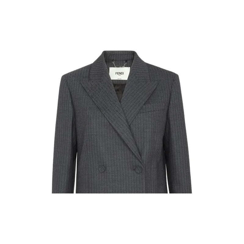 FENDI FW24 Business Suit Coat Women's Gray-3