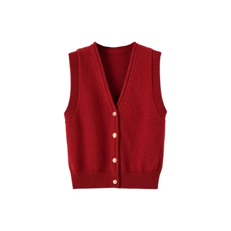 Late White Vest Women's Burgundy-1