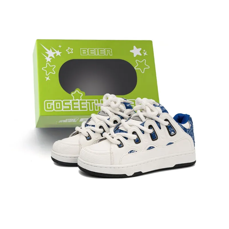 BEIER Youthful Revitalization Preppy Low Top Skateboard Shoes Unisex-0