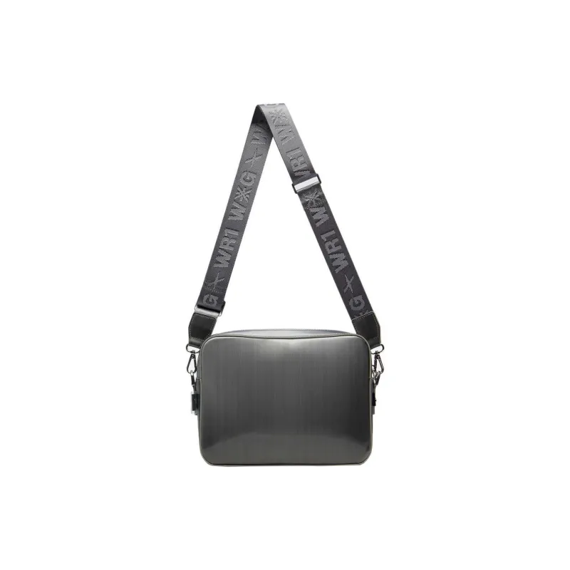 LiNing Synthetic Leather Handbag Regular Unisex Silver Gray-4