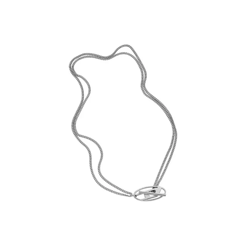 DIESEL Oval D-plaque Necklace-0