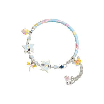 TUTAE 999 Fine Silver Sterling Silver Bracelets Women's Pink