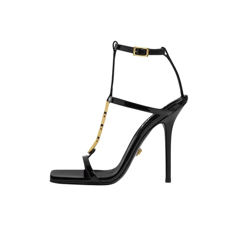 FANSIZHE V2025 One Strap Sandals 10.5cm Women's Black-0
