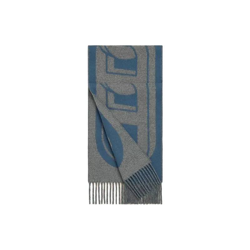 HERMES Cashmere Knit Scarves Men's Camel/orange-0