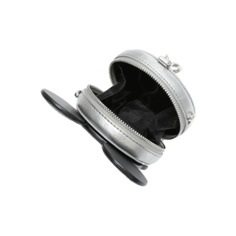 FION MICKEY MOUSE Coated Canvas Headphone Case Coin Purse Regular Unisex Antique Silver-1