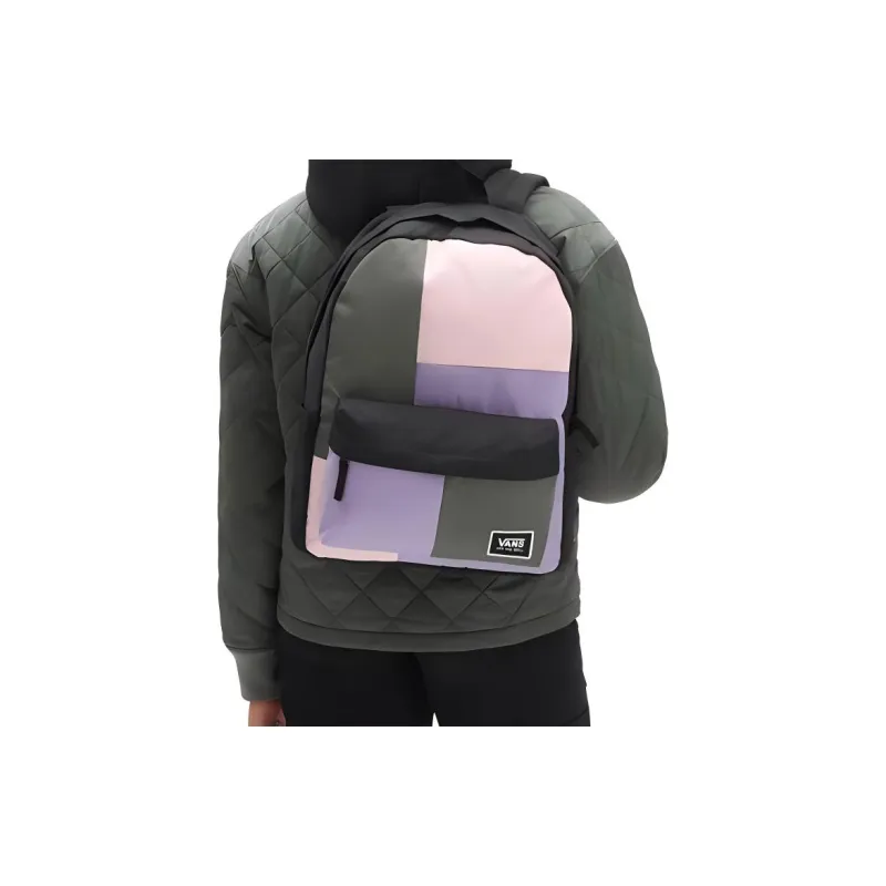 Vans Polyester Backpack Regular Unisex Black Patchwork-3