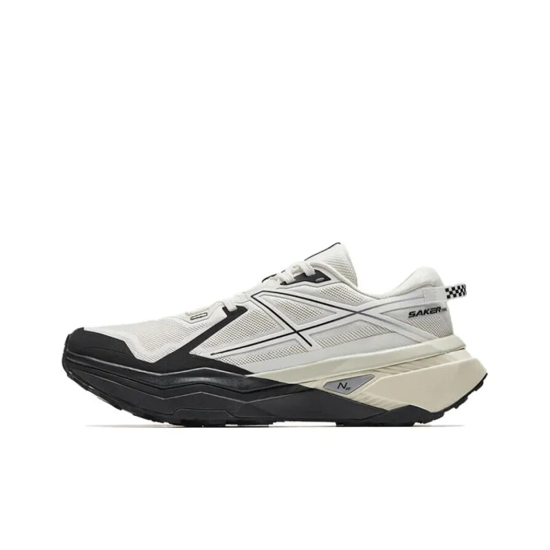 Anta Hunter Fury 2 Slip Resistant Cushioning Wear Resistant Low Top Trail Running Running Shoes Men's White Gray Black-0