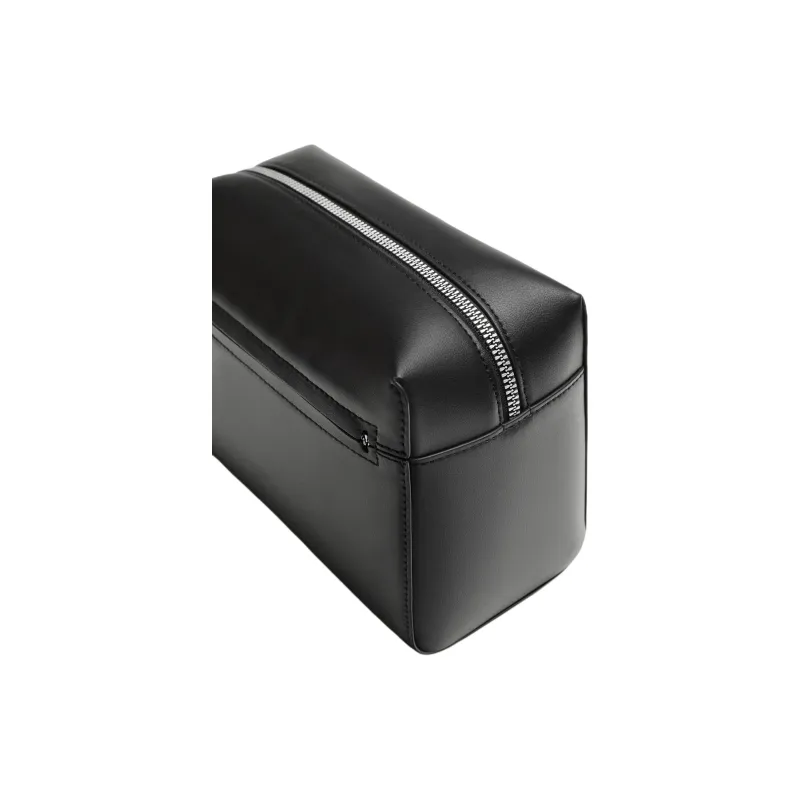 ZARA Polyurethane Toiletry Bag, Handbag Regular Men's Black-2