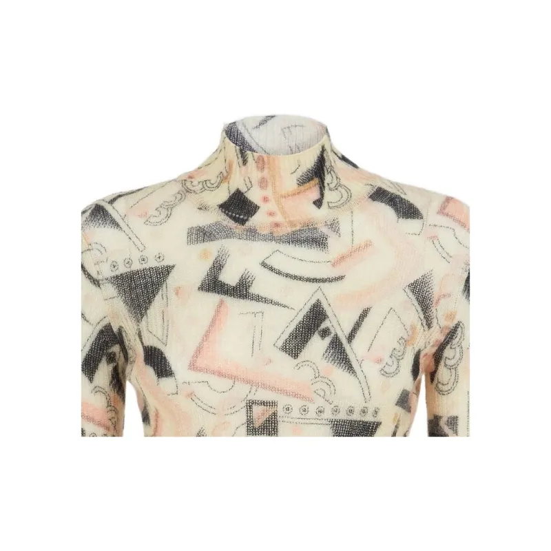 FENDI FW22 Slim Fit Sweater Women's Beige-3