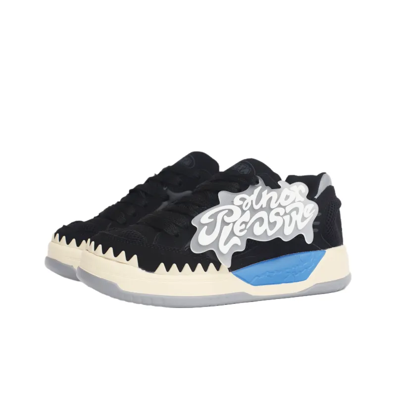 PAIN OR PLEASURE Low Top Kids' Skateboarding Shoes Black Teenagers-4
