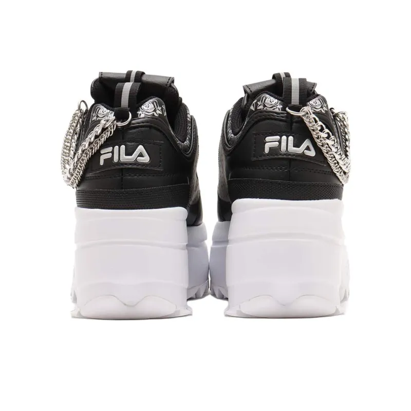 FILA Disruptor 2 Anti-Slip Wear-Resistant Low-Top Casual Shoes Women's Black White-4
