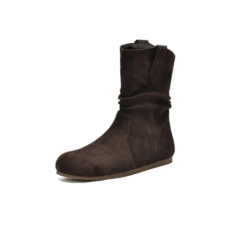JOSINY Vintage Effortless Style Minimalist Style Versatile Stackable Boots Short Boots Women's Coffee-1