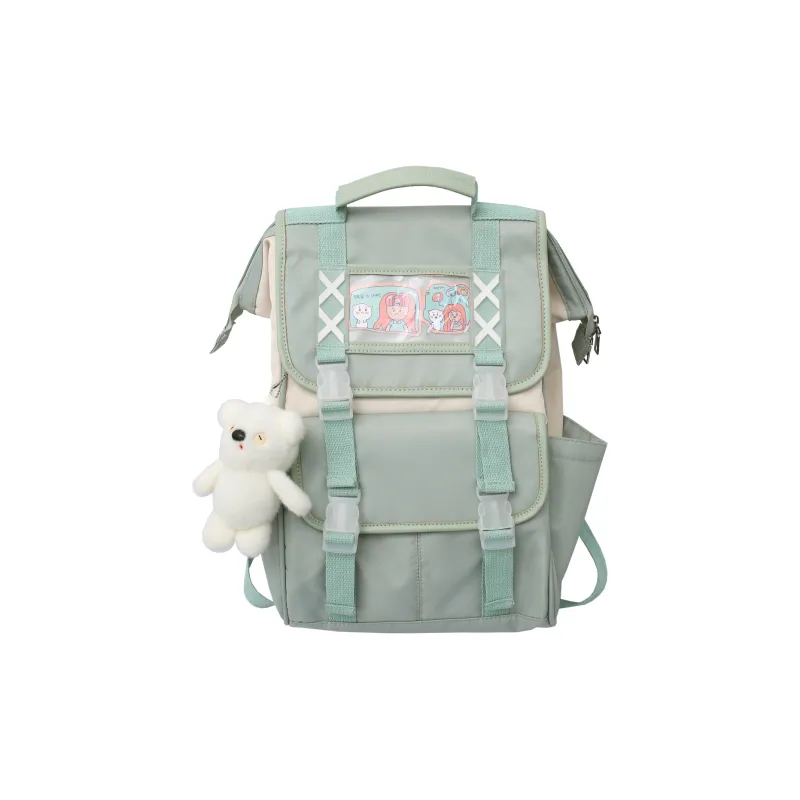 URBAN FOREST Nylon Backpack Regular Women's Black/Violet/Khaki/Light Green/Sky Blue-3