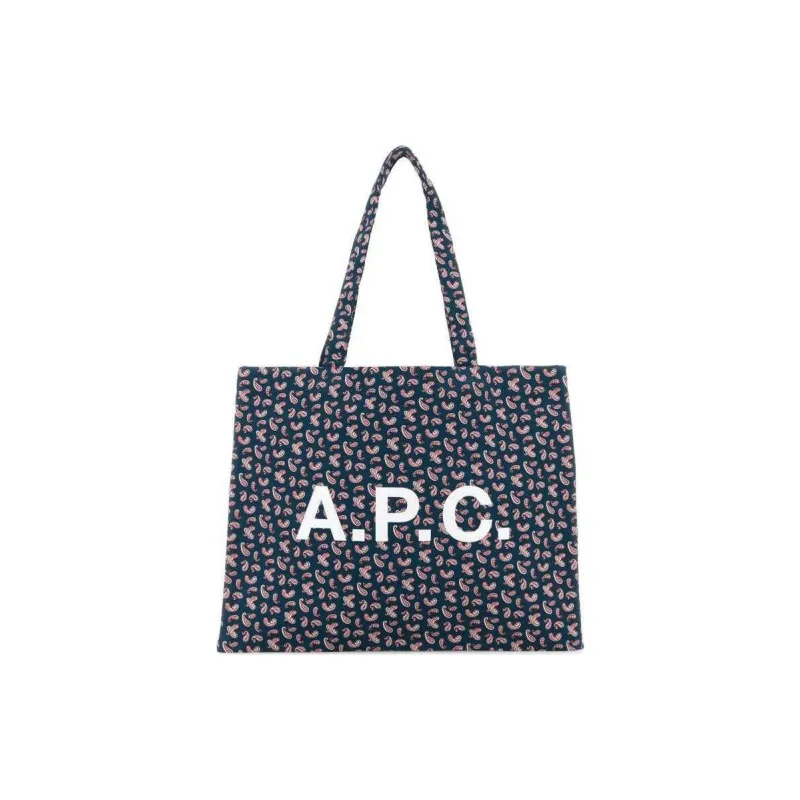 A.P.C Fabric Tote Bag Shopping Bag Handbag Shoulder Bag Women's Blue-0